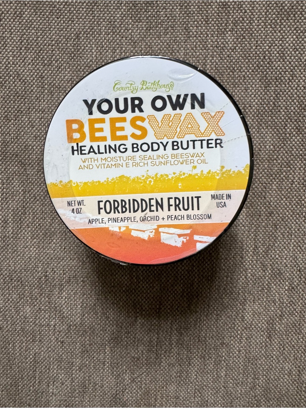 Country Bathhouse Your Own Beeswax Healing Forbidden Fruit Body Butter Lotion